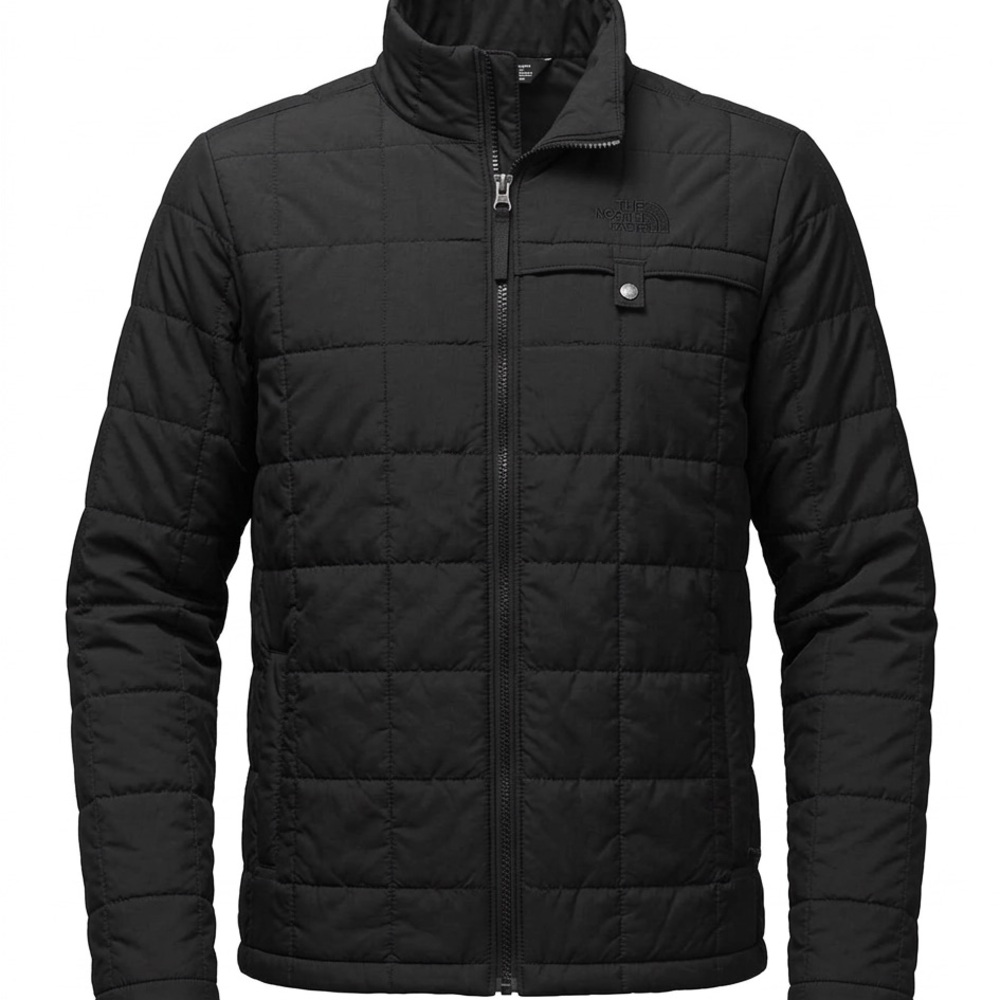 The North Face Boys L (14/16) Black Puffer Jacket Quilted Full Zip Spring Coat